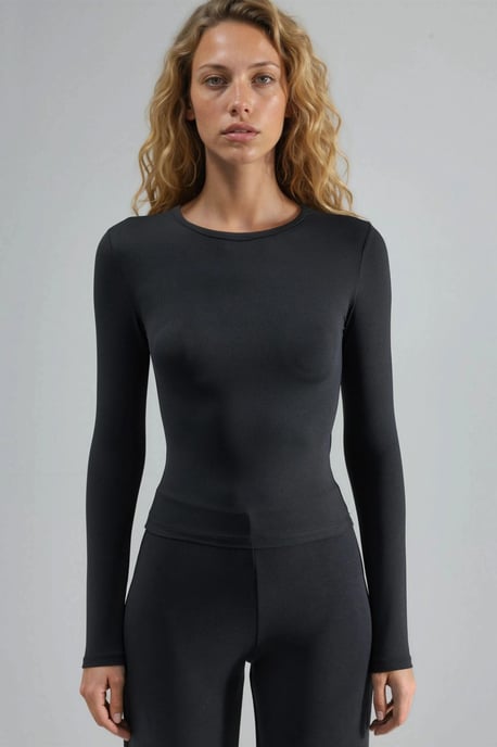 Slim Fit Crew Neck Lange Mouwen Blouse - Image 6