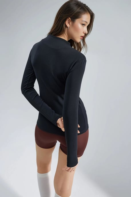Slim Fit Half Turtleneck Blouse - Image 3