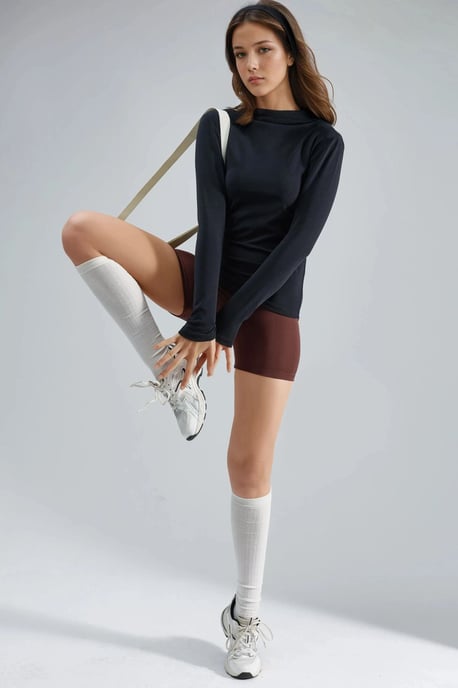 Slim Fit Half Turtleneck Blouse - Image 5