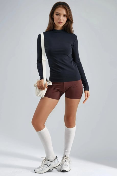 Slim Fit Half Turtleneck Blouse - Image 6