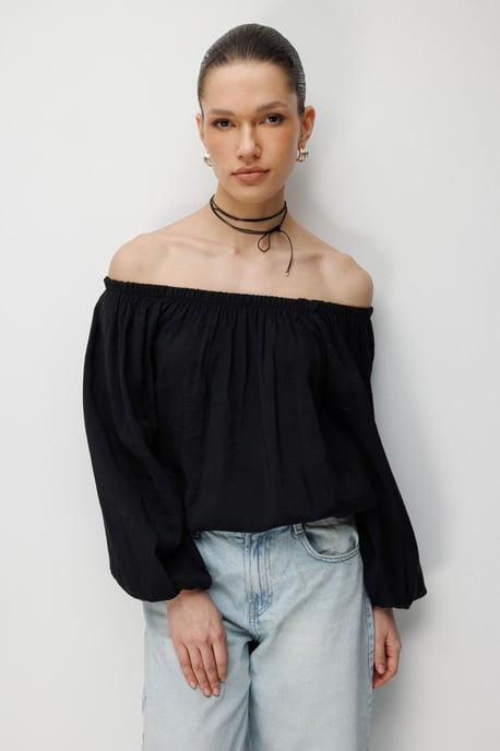 Blouson met blootgeschouderde Textuur - Image 5