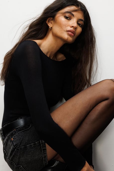 Slim Fit Boothals Blouse - Image 3