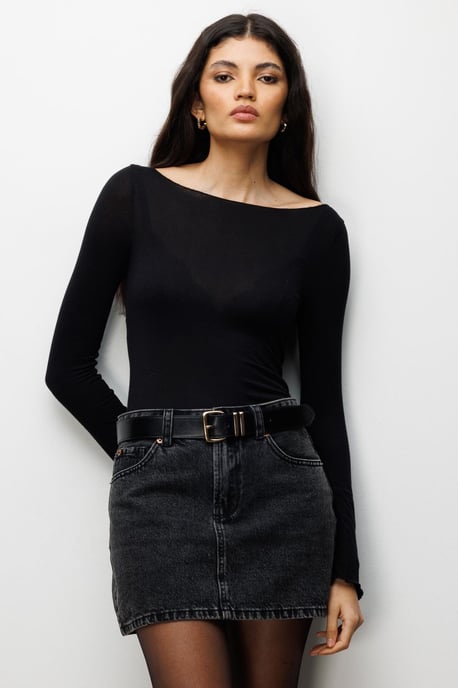 Slim Fit Boothals Blouse - Image 4