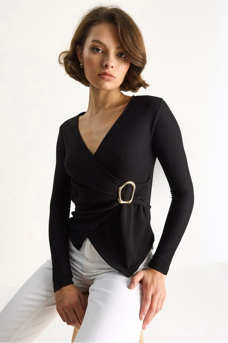 Dubbelzijdige Blouse met Accessoire Detail - Image 2