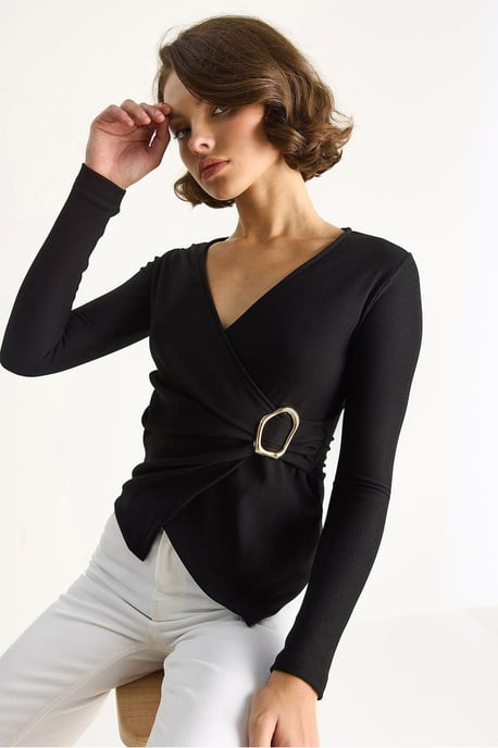 Dubbelzijdige Blouse met Accessoire Detail - Image 4