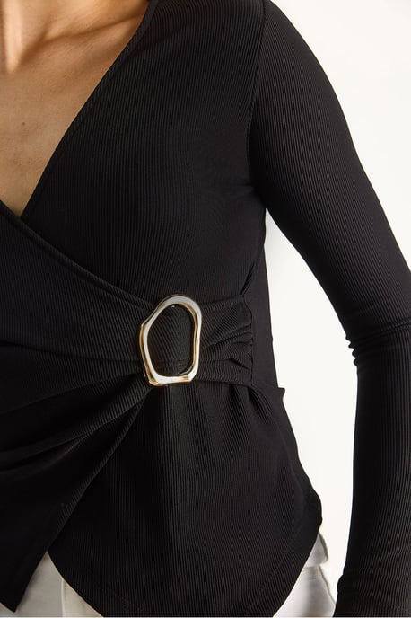 Dubbelzijdige Blouse met Accessoire Detail - Image 5