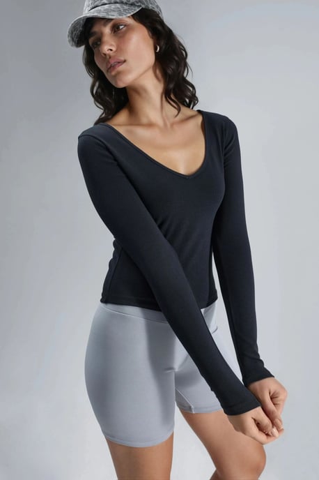 Getailleerde V-hals Langdurige Blouse - Image 4
