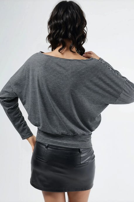 Gestreepte Boot Hals Blouse - Image 3