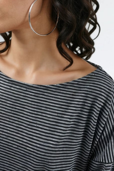 Gestreepte Boot Hals Blouse - Image 5