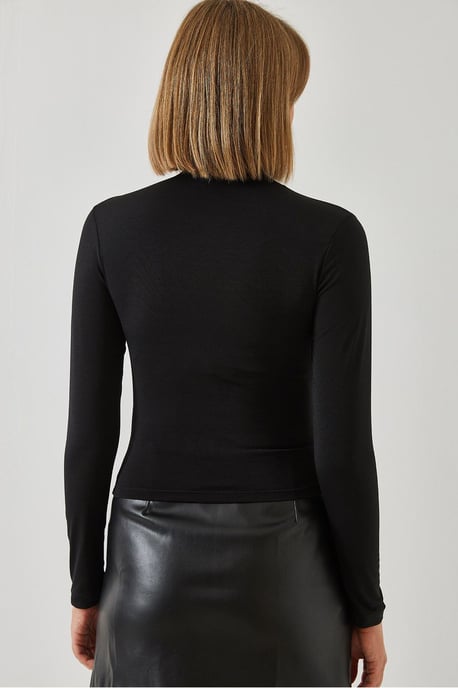 Getailleerde colblouse met ruchesdetail - Image 4