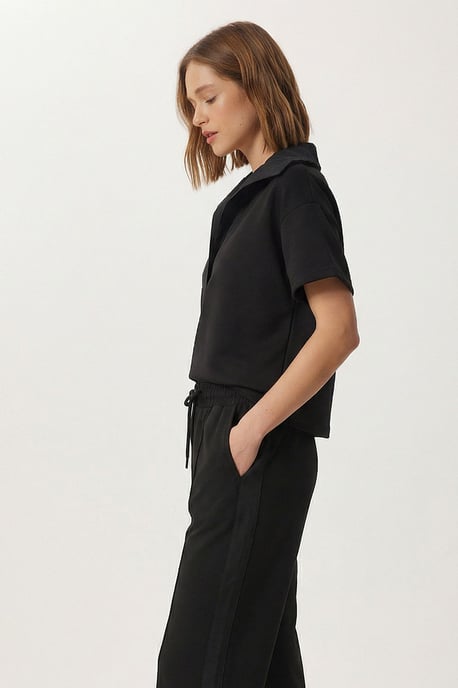 Polokraag Blouse & Midden Taille Wijde Pantalon Twee-Delig Set - Image 4