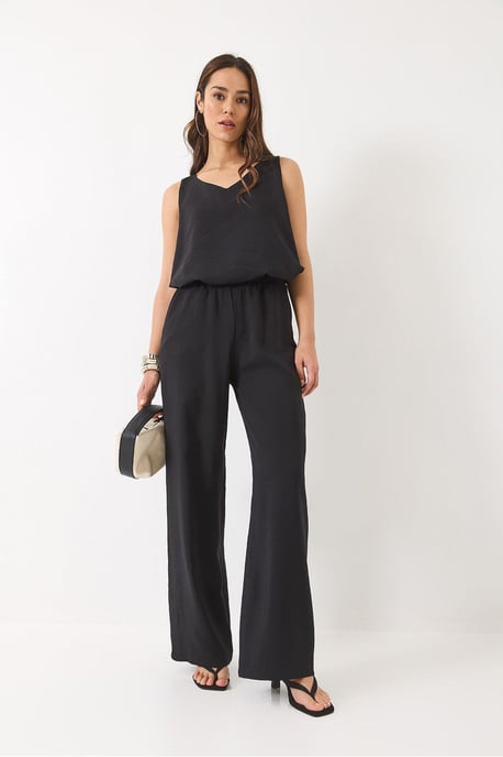 V-hals Katoenen Blouse-Broek Twee-Piece Set - Image 3