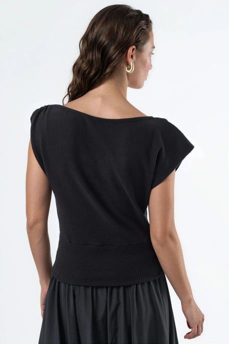 Båtkrage Ribbad Blus - Image 3