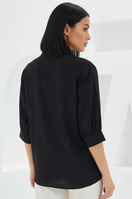 Polo Kraag Losse Fit Blouse - Image 3