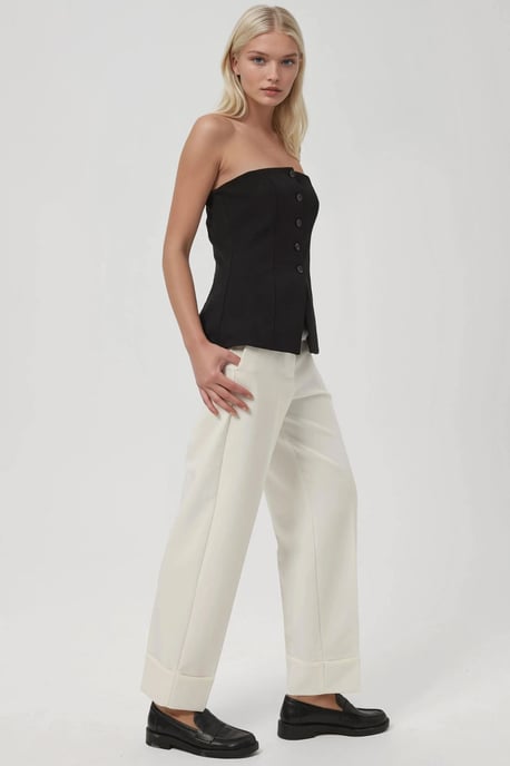 Bandeau Knopdetail Aansluitende Top - Image 3