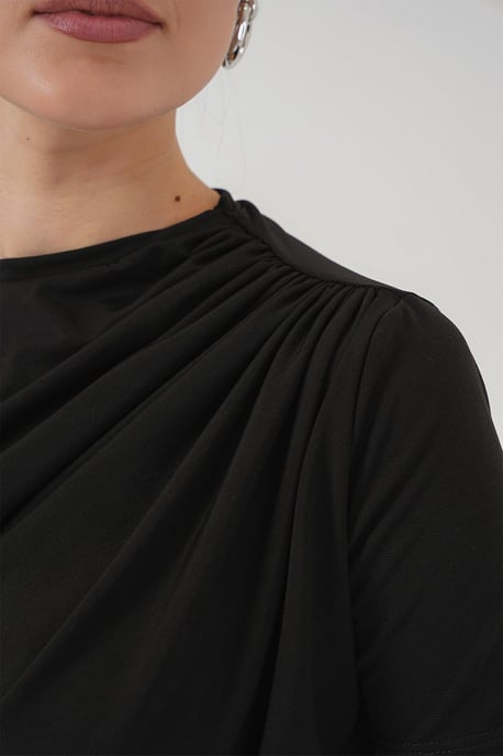 Fitted Blouse met Rimpeldetail en Ronde Hals - Image 5