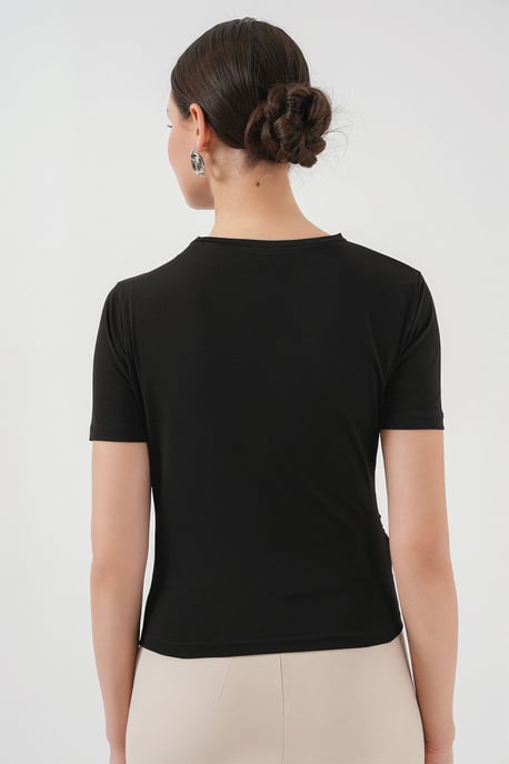 Fitted Blouse met Rimpeldetail en Ronde Hals - Image 6