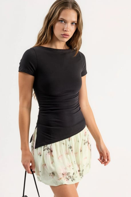 Slim Fit Geplooide Blouse met Slits - Image 2
