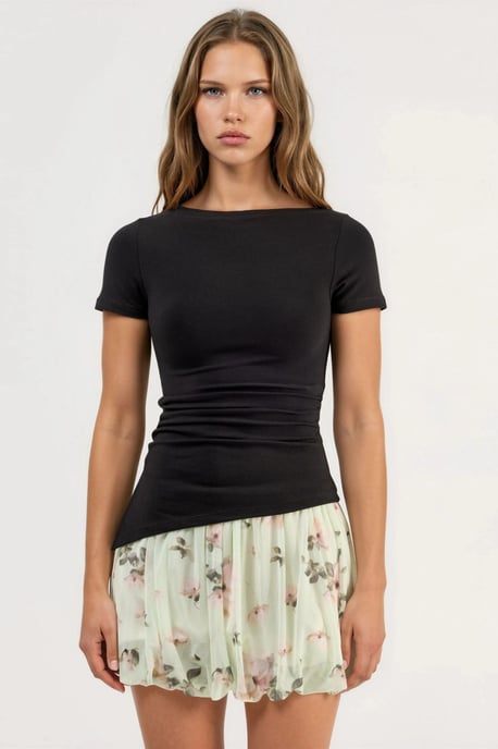 Slim Fit Geplooide Blouse met Slits - Image 4