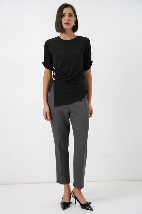 Ronde Hals Geknoopte Blouse - Image 2