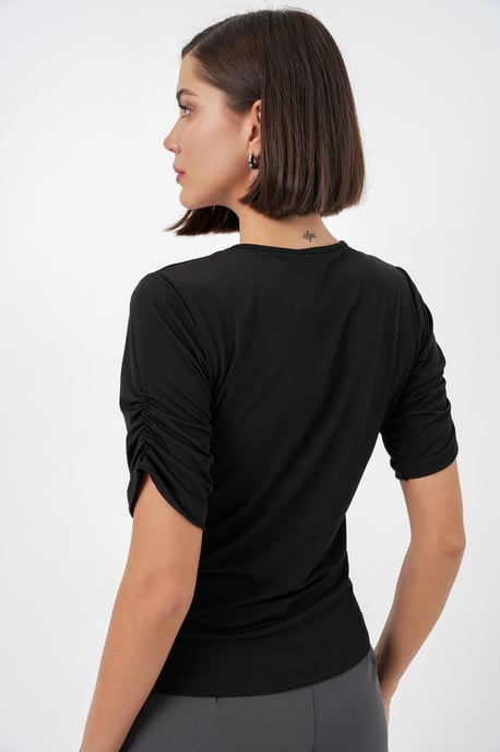 Ronde Hals Geknoopte Blouse - Image 5