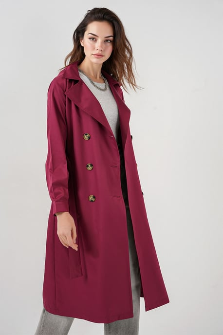 Twee rijen knoop lange trenchcoat - Image 3