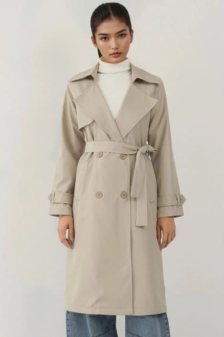 Dubbelzijdige Lange Trenchcoat - Image 1