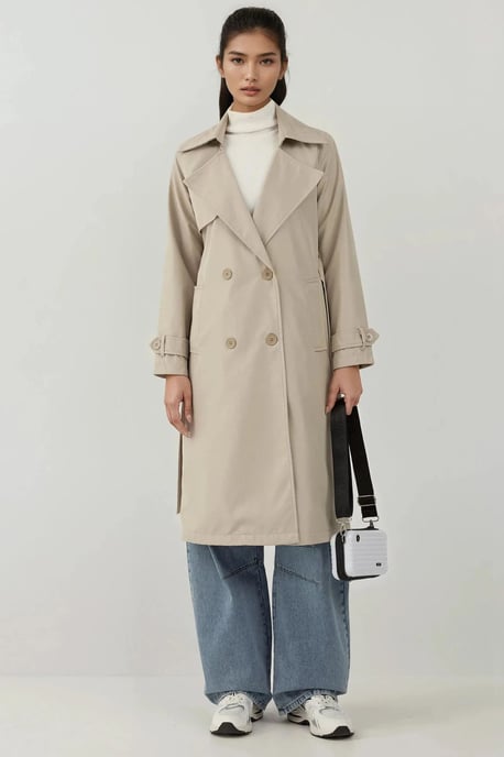 Dubbelzijdige Lange Trenchcoat - Image 3