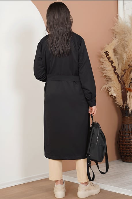 Dubbelt knäppt lång trenchcoat - Image 3