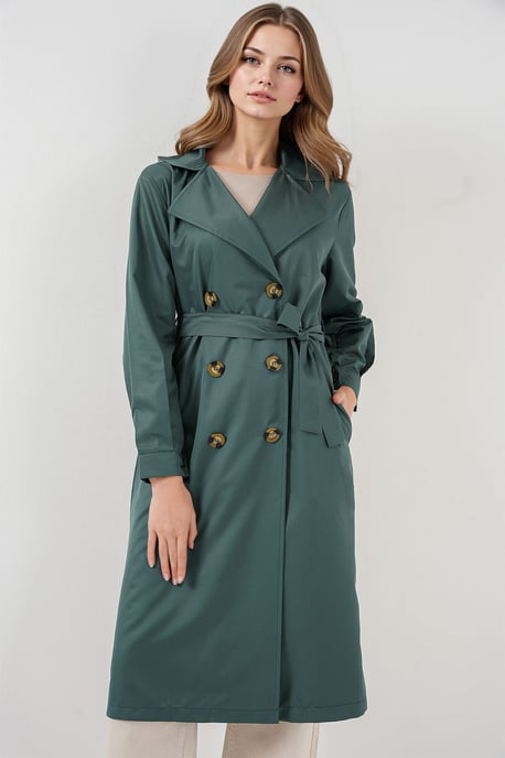 Dubbelbreasted Lange Trenchcoat - Image 3