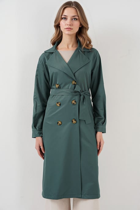 Dubbelbreasted Lange Trenchcoat - Image 4