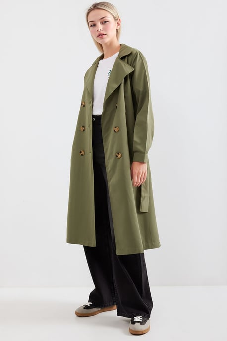 Dubbelbreasted Lange Trenchcoat - Image 2