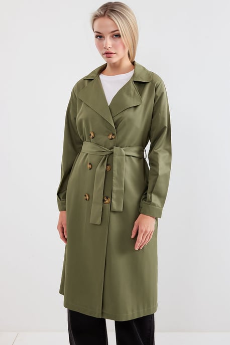 Dubbelbreasted Lange Trenchcoat - Image 3