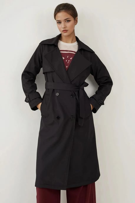 Dubbelzijdige Lange Trenchcoat - Image 1