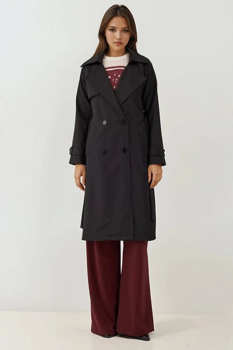 Dubbelzijdige Lange Trenchcoat - Image 2