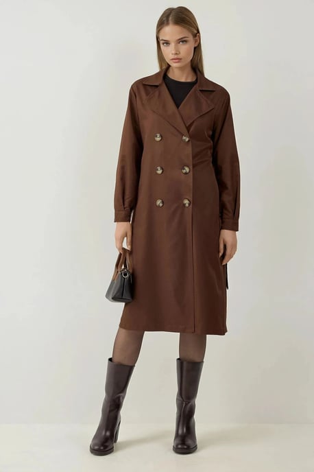 Dubbelzijdige Lange Trenchcoat - Image 2