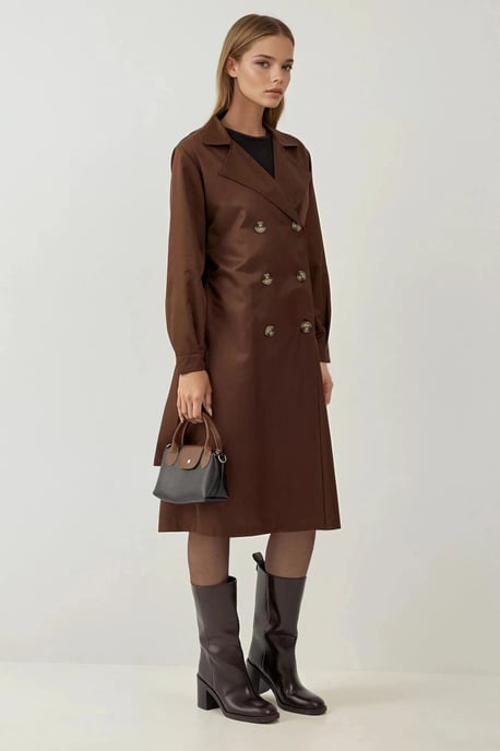 Dubbelzijdige Lange Trenchcoat - Image 3