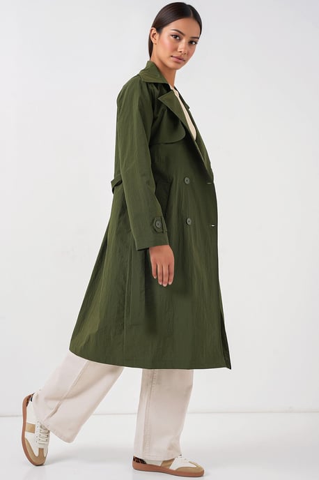Dubbelzijdige Lange Trenchcoat met Zakken - Image 2