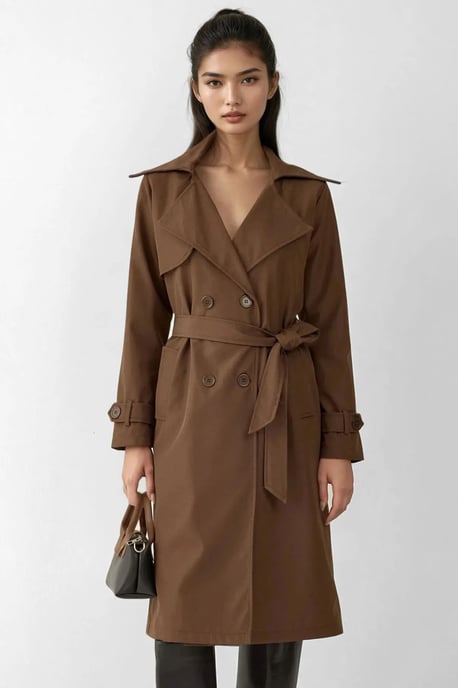 Dubbelbreasted Lange Trenchcoat - Image 1