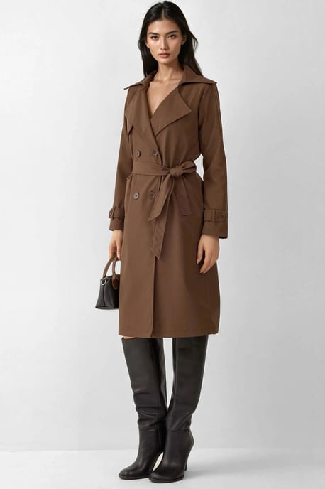 Dubbelbreasted Lange Trenchcoat - Image 2