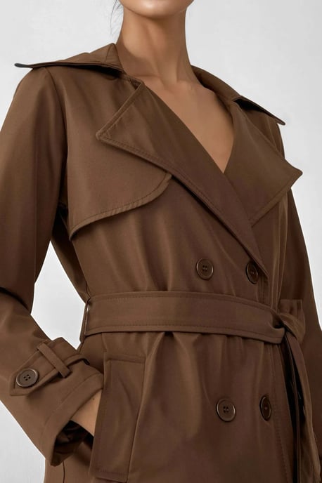 Dubbelbreasted Lange Trenchcoat - Image 5