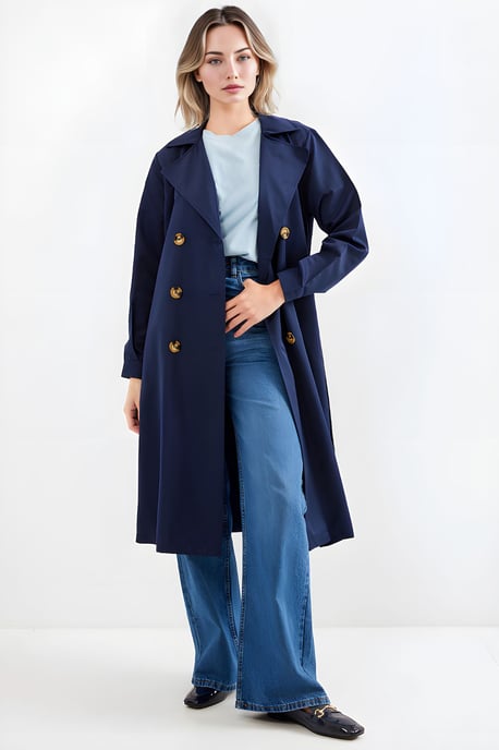 Dubbelzijdige Lange Trenchcoat - Image 2