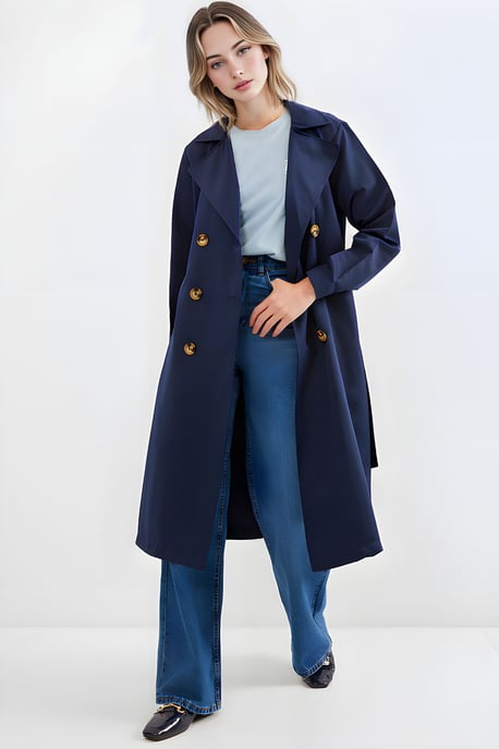 Dubbelzijdige Lange Trenchcoat - Image 4