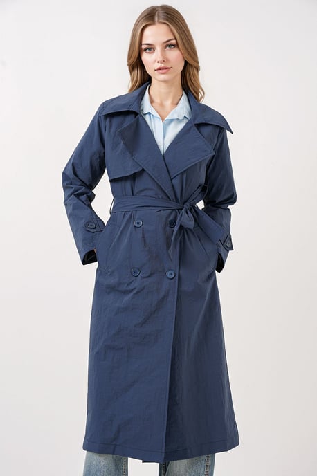 Dubbelzijdige Lange Trenchcoat met Pocketen - Image 4