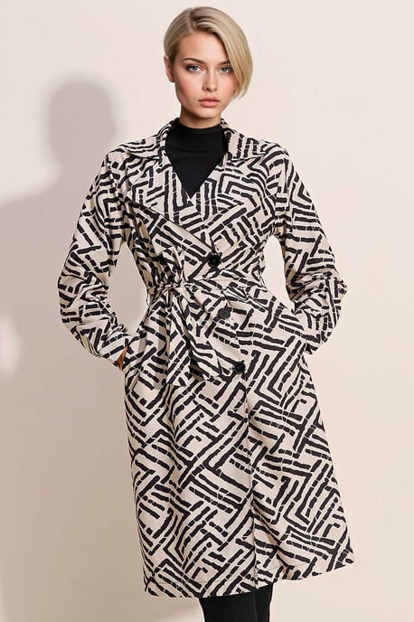 Dubbelbreasted Lange Trenchcoat - Image 1