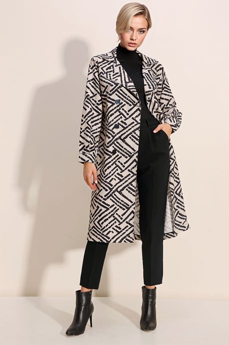 Dubbelbreasted Lange Trenchcoat - Image 2