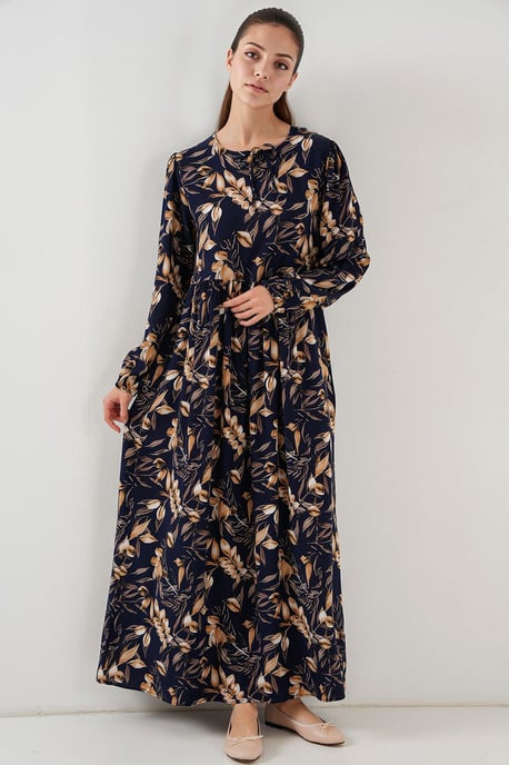 Patronen Maxi Jurk met Strikdetail - Image 1