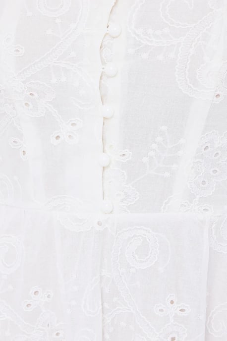 Embroidered Sweetheart Neck Tiered Maxi Dress with a Puff Sleeves - Image 5