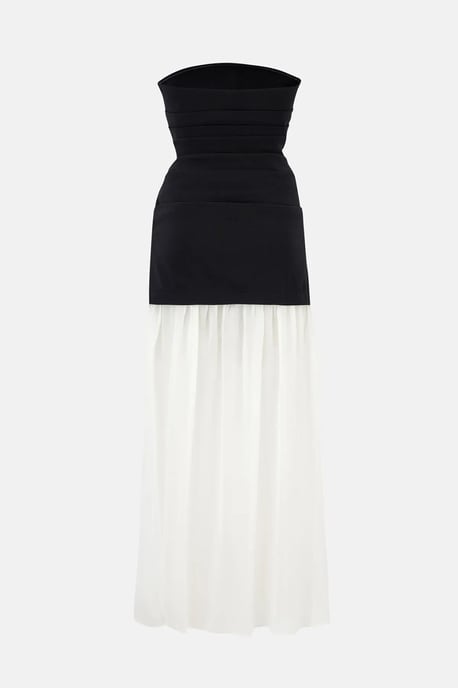Bandeau klänning i svart och vitt - Image 5