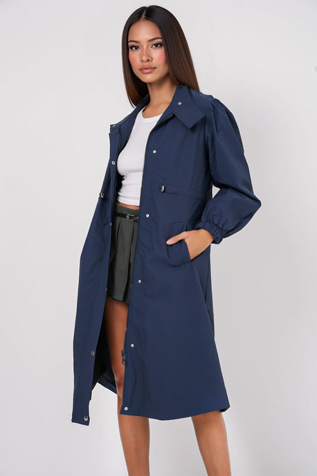 Lange Trenchcoat met Omgeslagen Kraag - Image 3